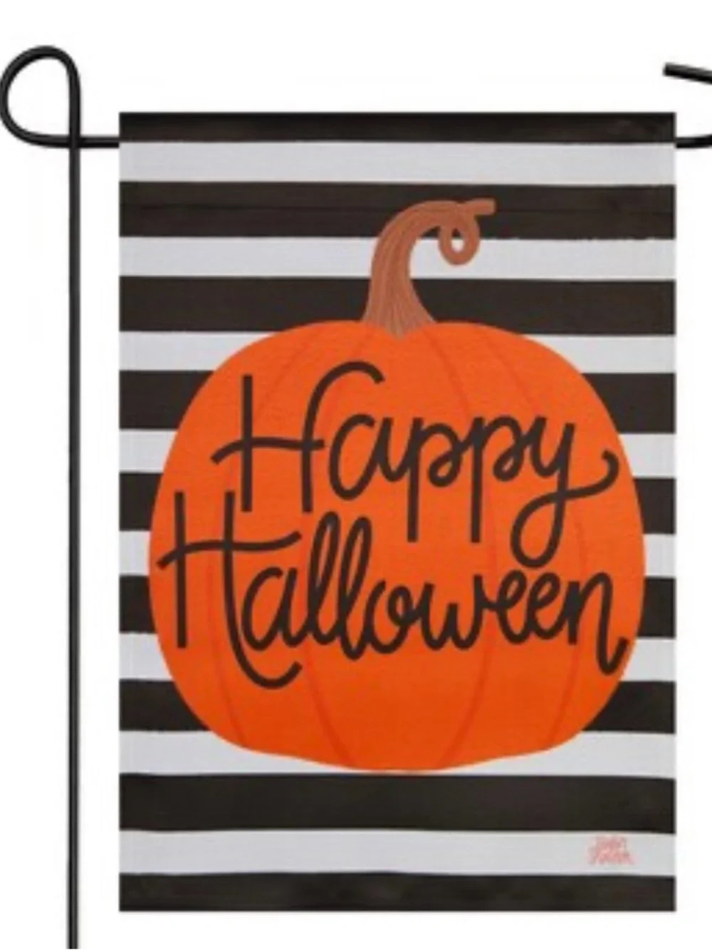 Target New Halloween Pumpkin Stripe Garden Flag - Orange, Black, White